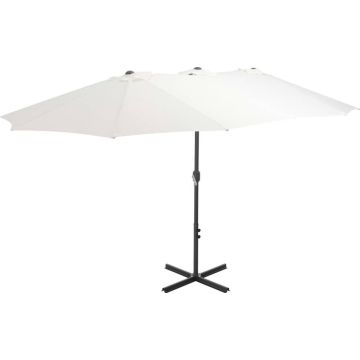 vidaXL Parasol met aluminium paal 460x270 cm zandkleurig