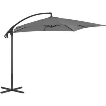 vidaXL Zweefparasol met stalen paal 250x250 cm antraciet