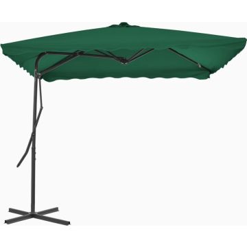 vidaXL Parasol met stalen paal 250x250 cm groen