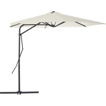 vidaXL Parasol met stalen paal 300 cm zandkleurig