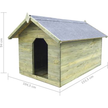 vidaXL Hondenhok met opklapbaar dak geïmpregneerd grenenhout