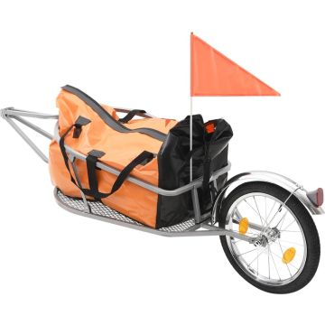 vidaXL Fietskar met tas oranje en zwart