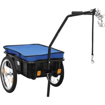 vidaXL Fietskar/trekwagen 155x60x83 cm staal blauw