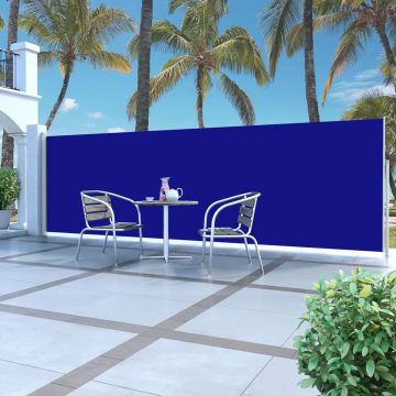 vidaXL Windscherm uittrekbaar 160x500 cm blauw