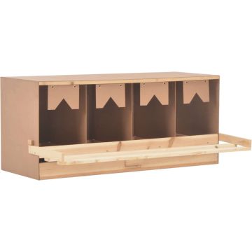 vidaXL Kippenlegkast 4 compartimenten 106x40x45 cm massief grenenhout