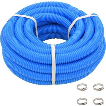 vidaXL Zwembadslang met klemmen 38 mm 12 m blauw