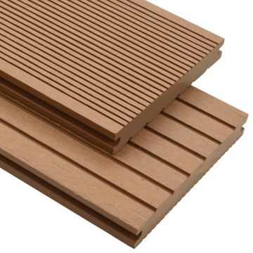 vidaXL Terrasplanken met accessoires 16 m² 2,2 m massief HKC teak