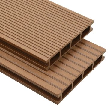 vidaXL Terrasplanken HKC met accessoires 10 m² 4 m teak