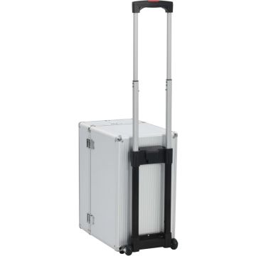 vidaXL Pilotentrolley 47x39x27 cm aluminium zilverkleurig