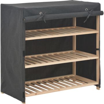 vidaXL Schoenenkast met hoes 79x40x80 cm stof grijs