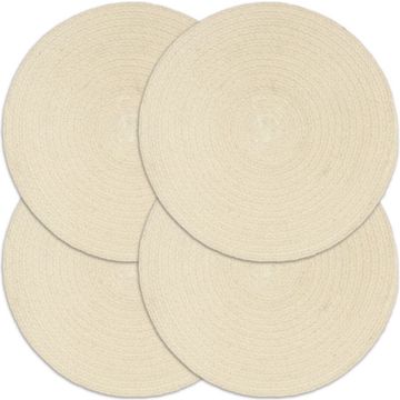 vidaXL Placemats 4 st rond 38 cm katoen natuurlijk