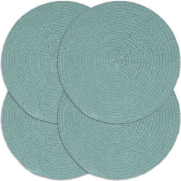 vidaXL Placemats 4 st rond 38 cm katoen effen groen