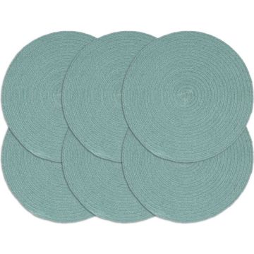 vidaXL Placemats 6 st rond 38 cm katoen effen groen