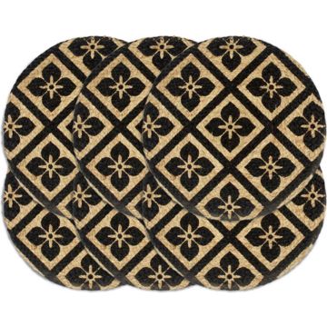 vidaXL Placemats 6 st rond 38 cm jute zwart