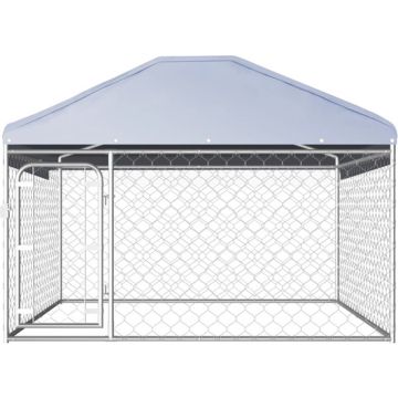 vidaXL Hondenkennel voor buiten met dak 200x200x135 cm