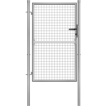 vidaXL Poort 105x175 cm gegalvaniseerd staal zilverkleurig