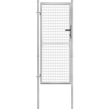 vidaXL Poort 105x250 cm gegalvaniseerd staal zilverkleurig