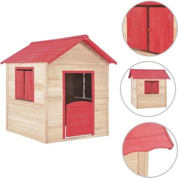 vidaXL Kinderspeelhuis vurenhout rood