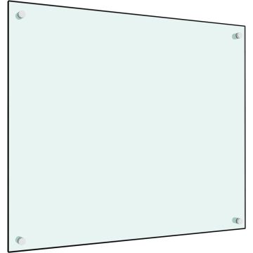 vidaXL Spatscherm keuken 70x60 cm gehard glas wit