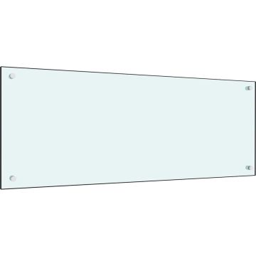 vidaXL Spatscherm keuken 100x40 cm gehard glas wit