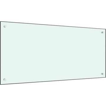 vidaXL Spatscherm keuken 100x50 cm gehard glas wit