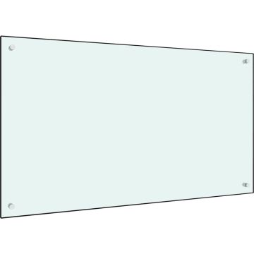 vidaXL Spatscherm keuken 100x60 cm gehard glas wit