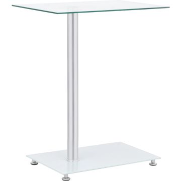 vidaXL Bijzettafel U-vormig 45x30x58 cm gehard glas transparant