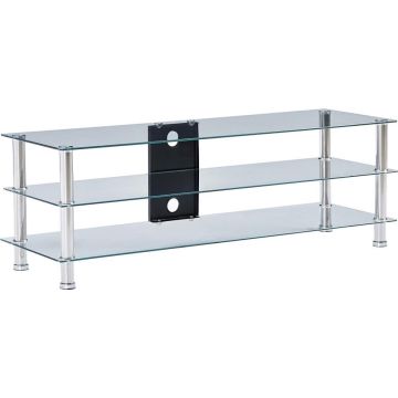 vidaXL Tv-meubel 120x40x40 cm gehard glas transparant