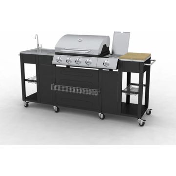 vidaXL Buitenkeuken met barbecue Montana 4 branders