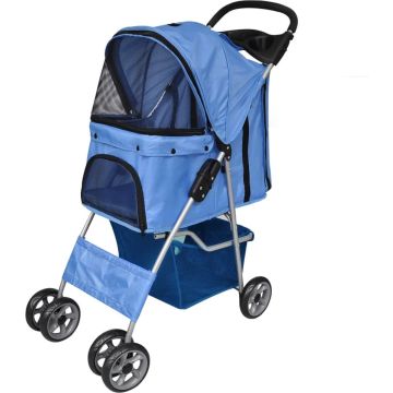 vidaXL Wandelwagen voor hond blauw