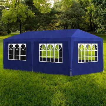 VidaXL Partytent - 3x6 m + 6 zijwanden - Blauw