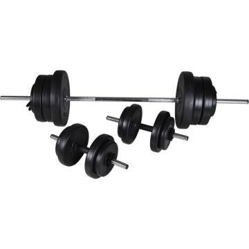 vidaXL Barbell- en dumbbellset 60,5 kg