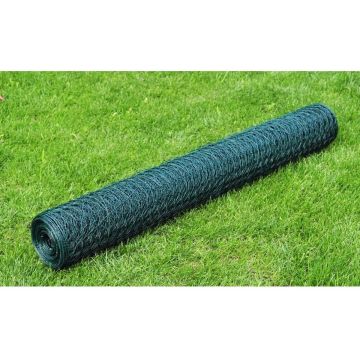 vidaXL Zeshoekig PVC gaas 50 cm x 25 m / dikte: 1.1 mm