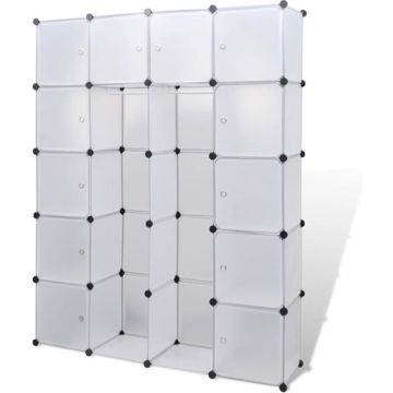 vidaXL Modulaire kast met 14 compartimenten wit 37 x 146 x 180,5 cm