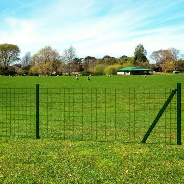 vidaXL Euro hek 10x1,0 m staal groen