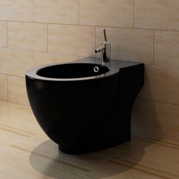 Ronde staande keramieken bidet (zwart)