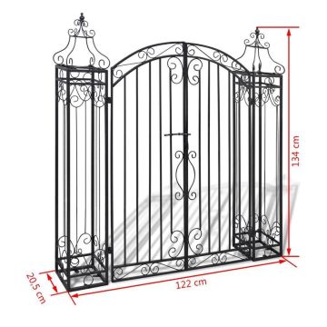 vidaXL Poort decoratief 112x20,5x134 cm smeedijzer