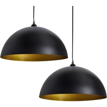 vidaXL Hanglamp - E27 - Zwart - Set van 2