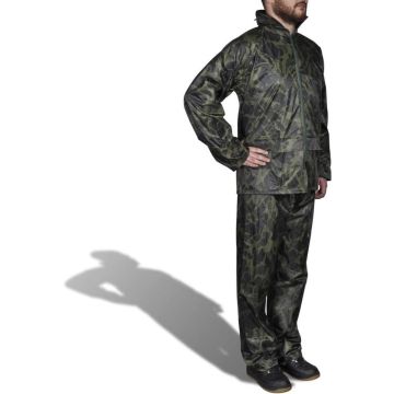 vidaXL Regenpak 2-delig met capuchon (heren / camouflage / maat XL)