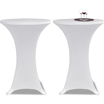 vidaXL - Statafelrok - wit - Ø80 cm - Set van 2