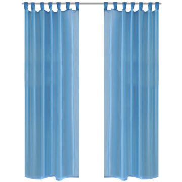 vidaXL Turquoise Vitrage 140 x 245 cm 2 stuks