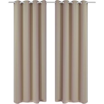 vidaXL Gordijnen met metalen ringen 135 x 245 cm 2 stuks (creme)