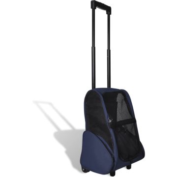 vidaXL Huisdierentrolley inklapbaar blauw