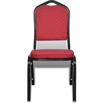 vidaXL Eetkamerstoelen 10 st stof rood