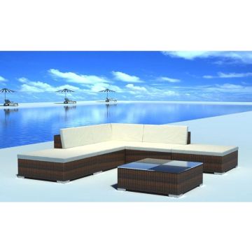 vidaXL-6-delige-Loungeset-met-kussens-poly-rattan-bruin