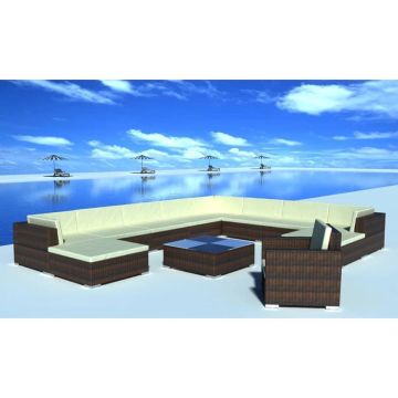 vidaXL-12-delige-Loungeset-met-kussens-poly-rattan-bruin