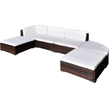 vidaXL-6-delige-Loungeset-met-kussens-poly-rattan-bruin