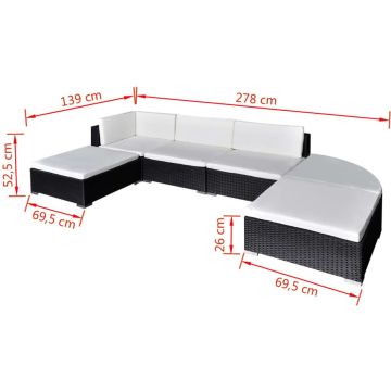 vidaXL-6-delige-Loungeset-met-kussens-poly-rattan-zwart