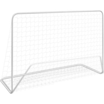 vidaXL Voetbaldoel met net 182x61x122 cm staal wit