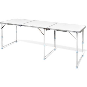 vidaXL Campingtafel inklapbaar en verstelbaar in hoogte aluminium 180 x 60 cm